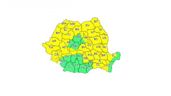 Prognoza meteo a fost revizuită. Cod GALBEN de furtuni și vijelii periculoase