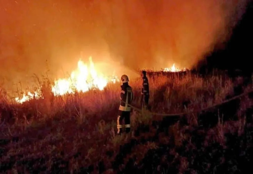 30 de hectare de vegetație uscată afectate de un incendiu în Prahova
