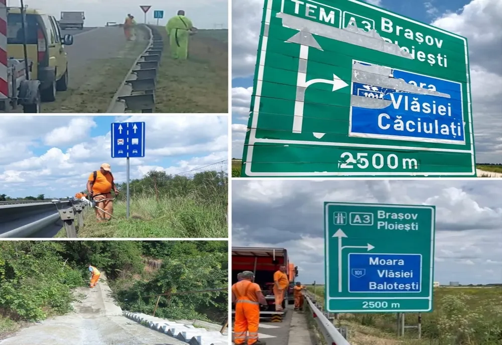 CNAIR anunță înlocuirea indicatoarelor pe autostrăzile A3 București – Ploiești și pe A2 București – Constanța