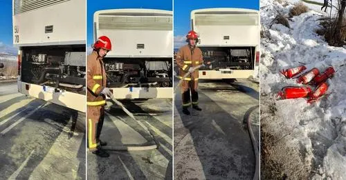 Prahova. Incendiu izbucnit la un autobuz cu 50 de pasageri, stins de un pompier aflat în timpul liber