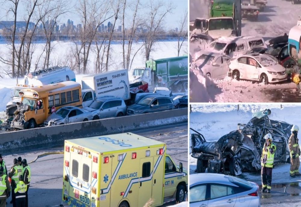 CANADA - Carambol cu 200 de mașini pe un drum în apropiere de Montreal. Doi oameni au murit, iar 70 au fost răniți