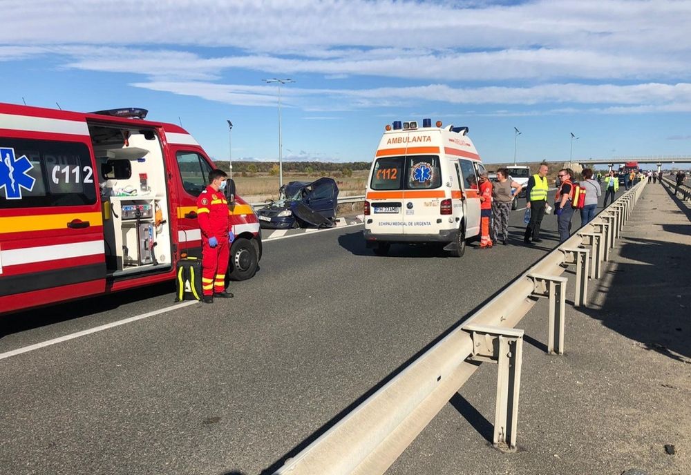 Update. Accident cu victime pe autostrada A3. O persoană este încarcerată, două sunt inconştiente