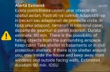 Al doilea RO-Alert în aceeași zi pentru locuitorii din Tulcea. Avertisment privind posibile obiecte căzute din aer