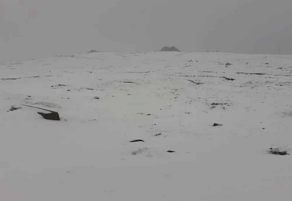 Ninge în Munții Bucegi. Zăpadă în iunie la Refugiul Salvamont din Bușteni - FOTO, VIDEO