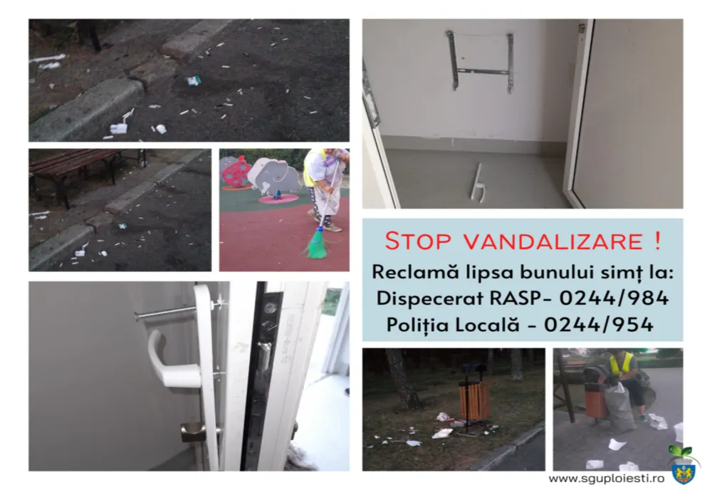 Toalete publice și parcuri vandalizate în Ploiești. Un nou apel la civilizație